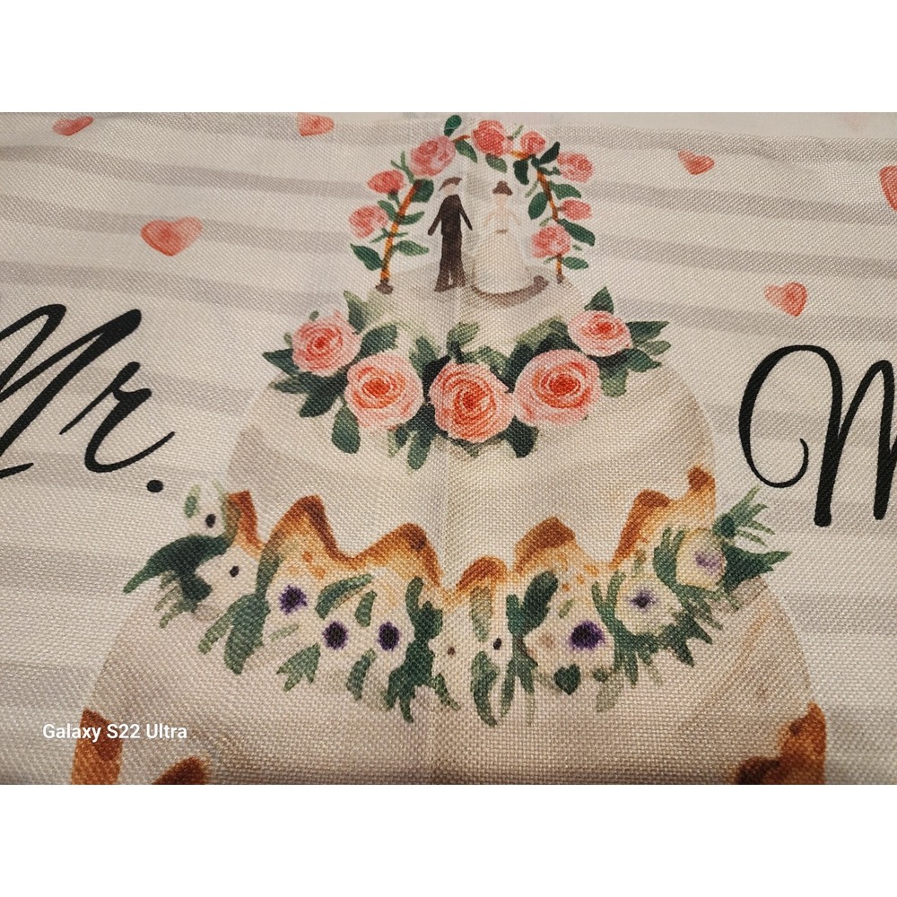 Mr. & Mrs. Wedding Anniversary Placemats 12"x18" Set of 4, Table Decor NEW - Picture 2 of 4
